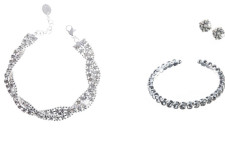 silver sparkle stat ement necklace 1299 silver diamante bracelet 699 crystal stud earrings 799