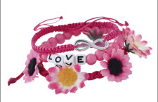 CLAIRES Pink Floral Love Infinity Bracelets 7