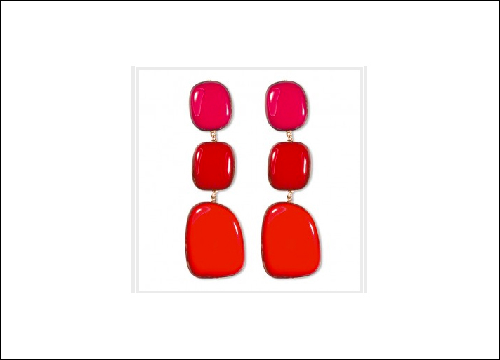 Rosso Prezioso, Cloro Wood orecchini in legno smaltato e metallo anallergico placcato oro Brown. Prezzo: 68 euro