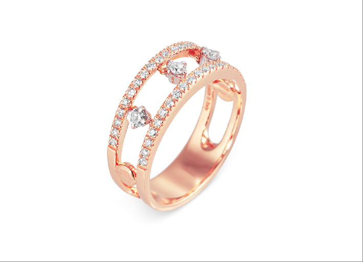 Anello in oro rosa e diamanti della collezione Sirio