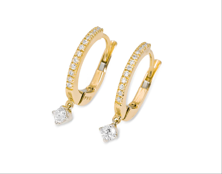 Orecchini in oro giallo e diamanti della collezione Sirio