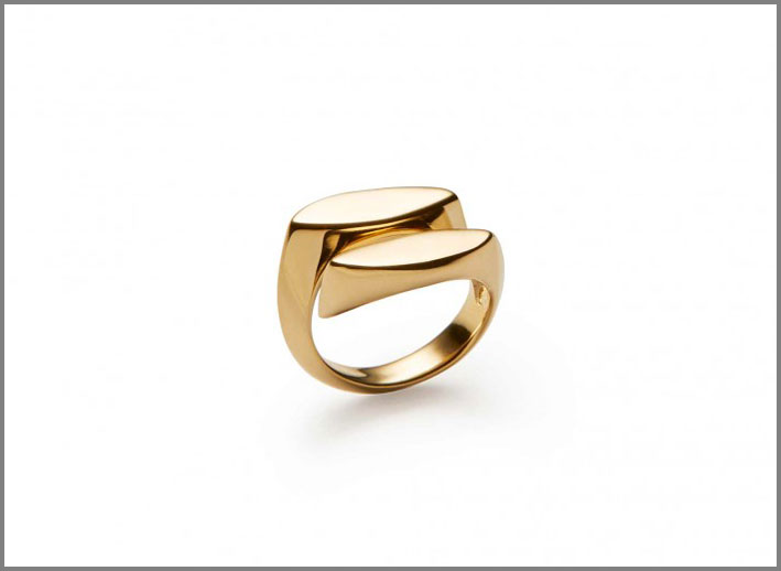 Anello della collezione Signet in bronzo placcato oro