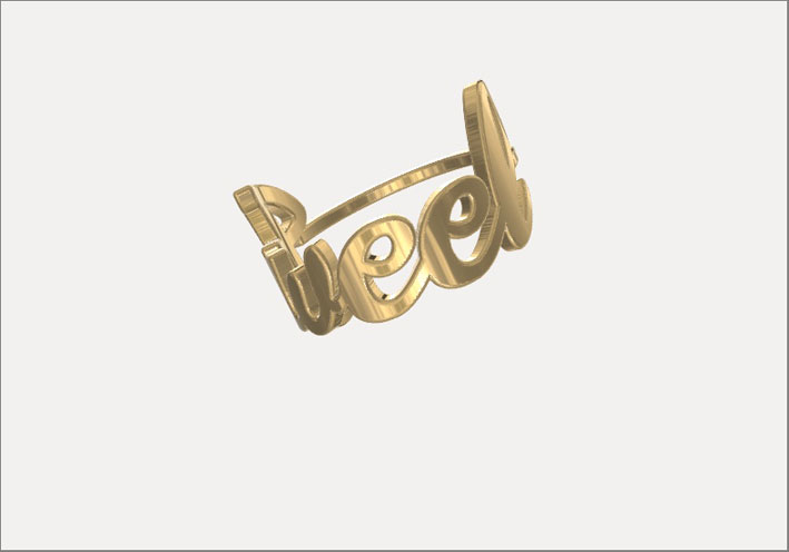 Anello in oro personalizzato creato in 3D