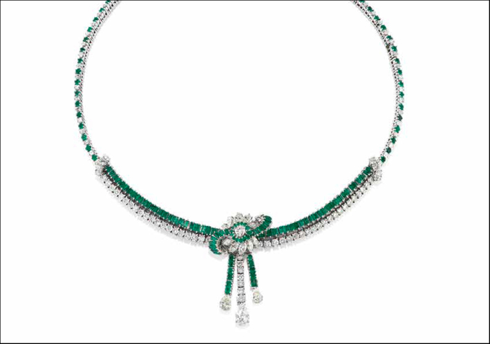 Collana di diamanti e smeraldi. Stima: 8000 euro