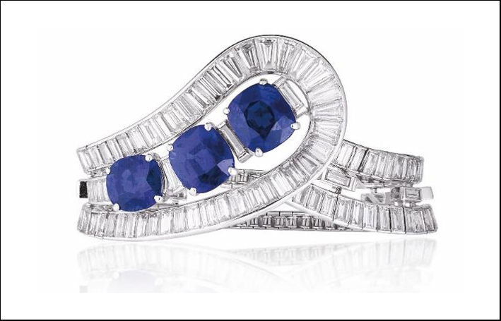 Bracciale con zaffiri e diamanti di Van Cleef & Arpels. Stima: 1,7-2,7 milioni di dollari