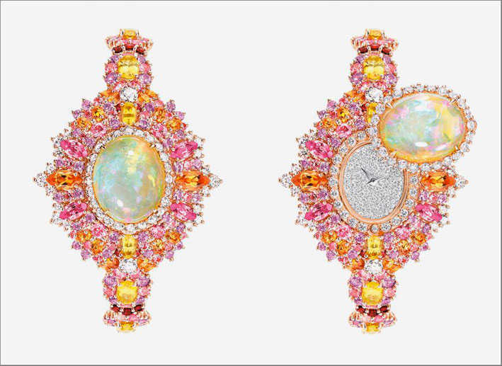 Bracciale-orologio con opali e diamanti della collezione Dior et d'Opales