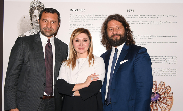 Da sinistra, Giorgio Damiani, Silvia Damiani e Guido Grassi Damiani