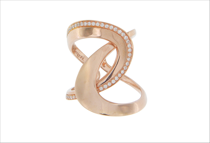 DD Line, anello in oro rosa e diamanti