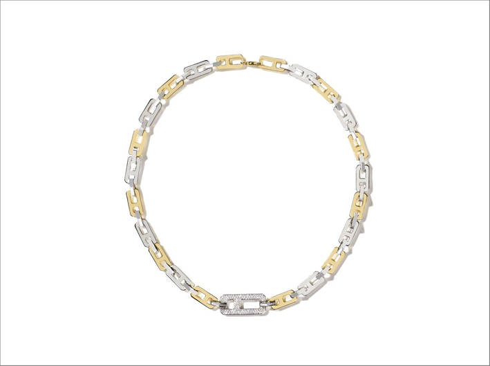 Collana girocollo in oro con pavé di diamanti della collezione Dna