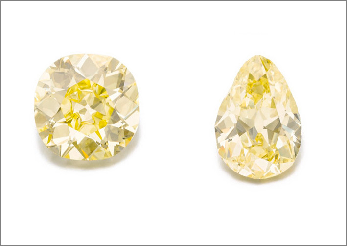 The Donnersmarck Diamonds, Fancy Intense Yellow di 82,47 e 102,54 carati