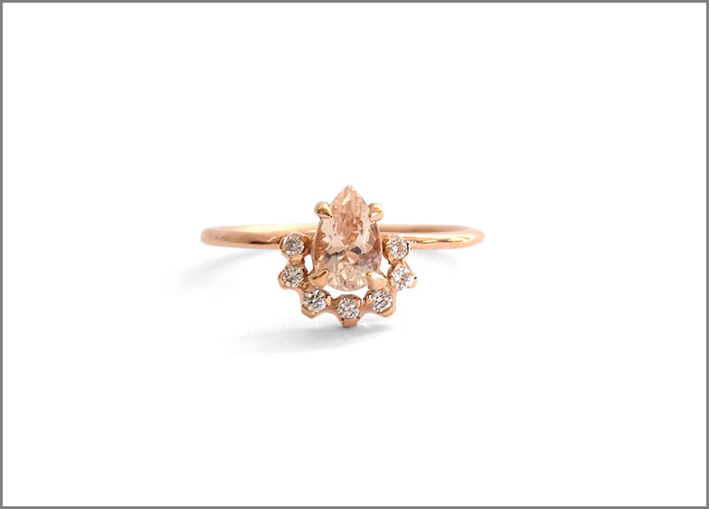 Natalie Marie, anello in oro rosa con diamanti