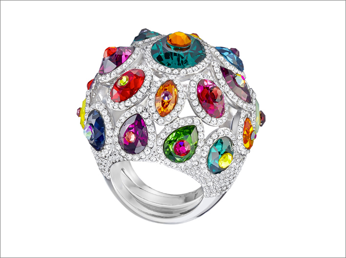 Swarovski, anello con pietre colorate Luminous Fairy