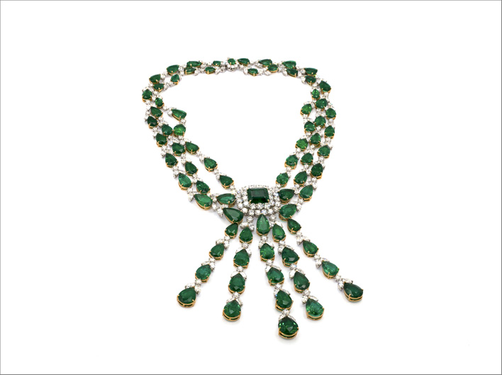 Collana con diamanti e smeraldi di Bijan & Co 