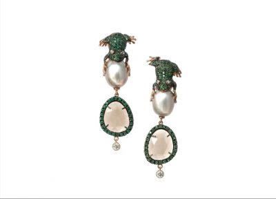 Miniblings Orecchini A Rana Con Zampe Mobili - Gioielli Artigianali Originali In Verde, Fatti A Mano A Berlino, Stile Giocoso