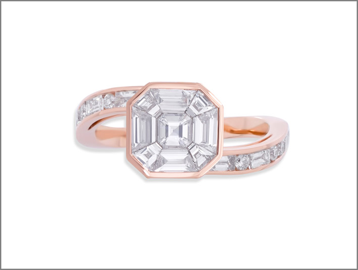 Stenzhorn, anello in oro rosa e diamanti