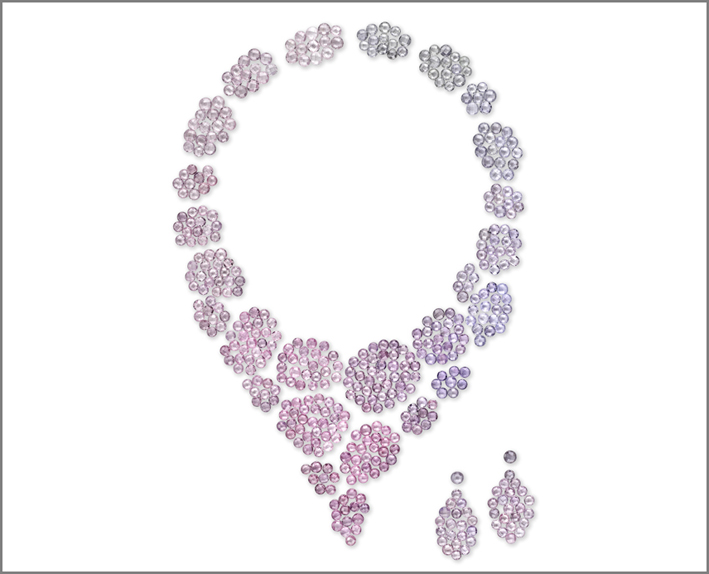 Set per collier con zaffiri violetti