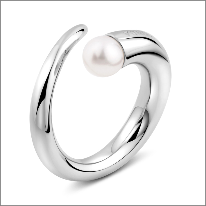 anello argento e perla 1