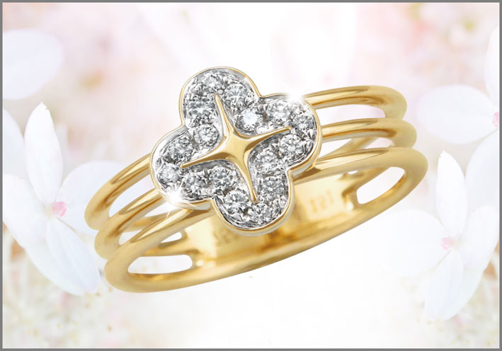 Alyssum Collection, by Reena Ahluwalia,  gold diamonds ring