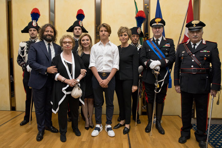 Da sinistra, Guido Damiani, Gabriella Damiani, Silvia Damiani, Leonardo Damiani, Erica Mazzetti