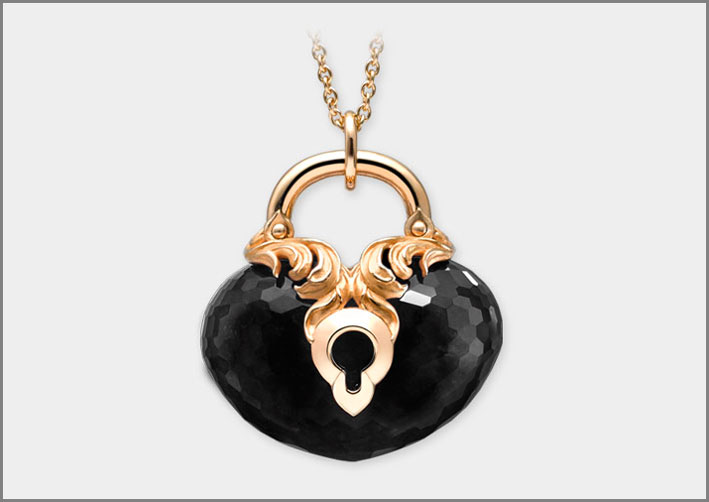 Pendente Endless, gold and onyx