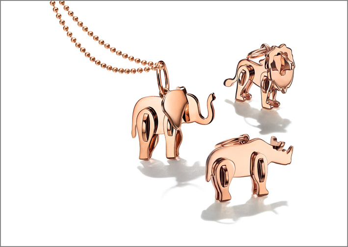 Elefanti in oro rosa