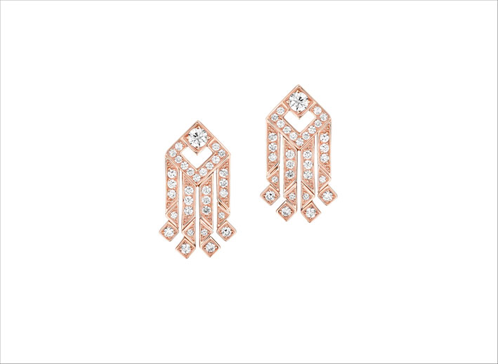 Orecchini della collezione Eclat in oro rosa e diamanti