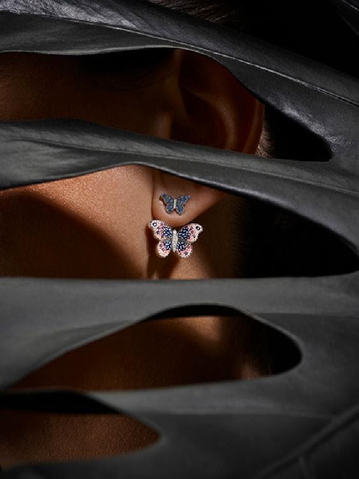 Orecchino farfalla in micro mosaico