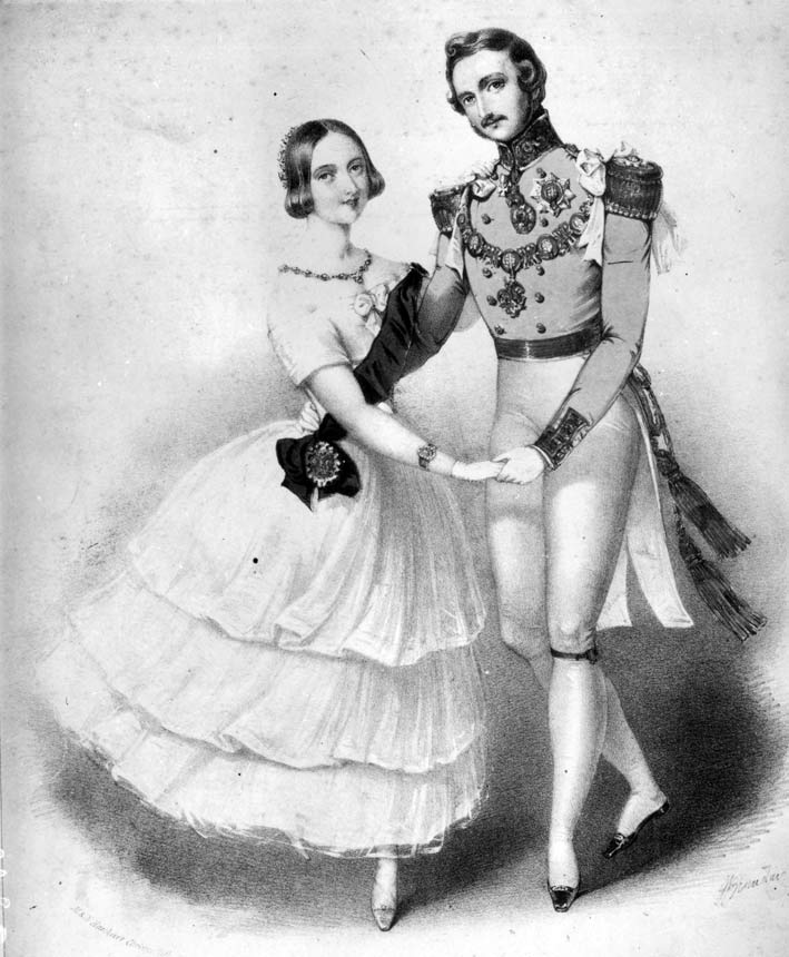 La regina Vittoria con il marito Albert, ritratto circa 1840