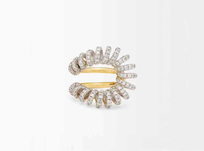 Gold Maia diamond & 18kt yellow and white gold ring