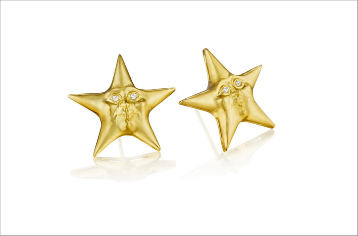 Orecchini Star in oro 18 carati e diamante