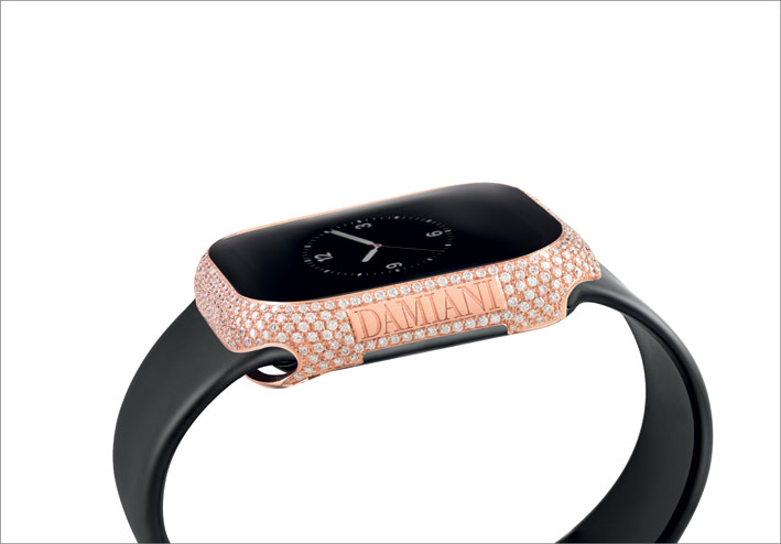 Cover per Apple Watch in oro rosa e diamanti
