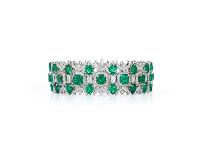 Bracciale Stella con smeraldi e diamanti