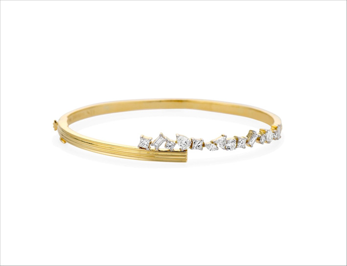 Bracciale Column Crown in oro 18 carati e diamanti