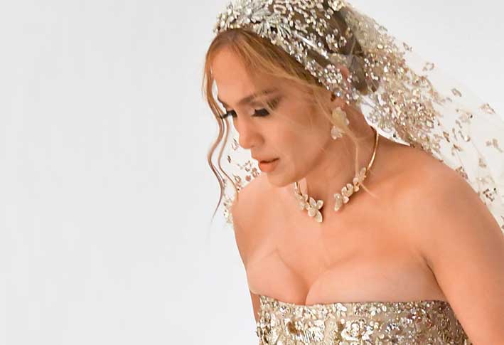 Jennifer Lopez con la collana della collezione Giardini Segreti di Pasquale Bruni