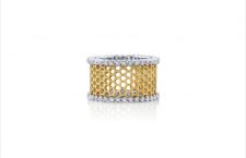 Anello Honeycomb in oro 18 carati e diamanti