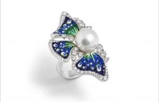 Anello Anemone con perla, diamanti e micromosaico