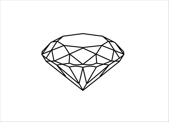 Lo schema di un diamante taglio brillante