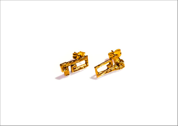 Orecchini Petite Bismuth in oro 10 carati