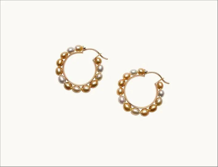 Orecchini con perle di diverso colore su oro 18 carati