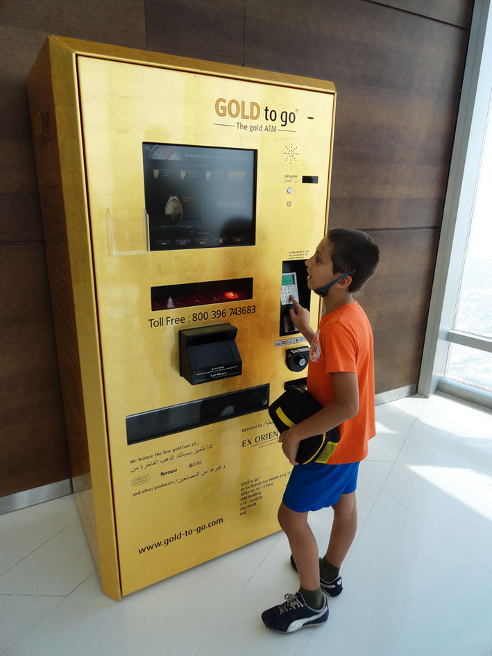 Distributore di lingotti d'oro a Dubai