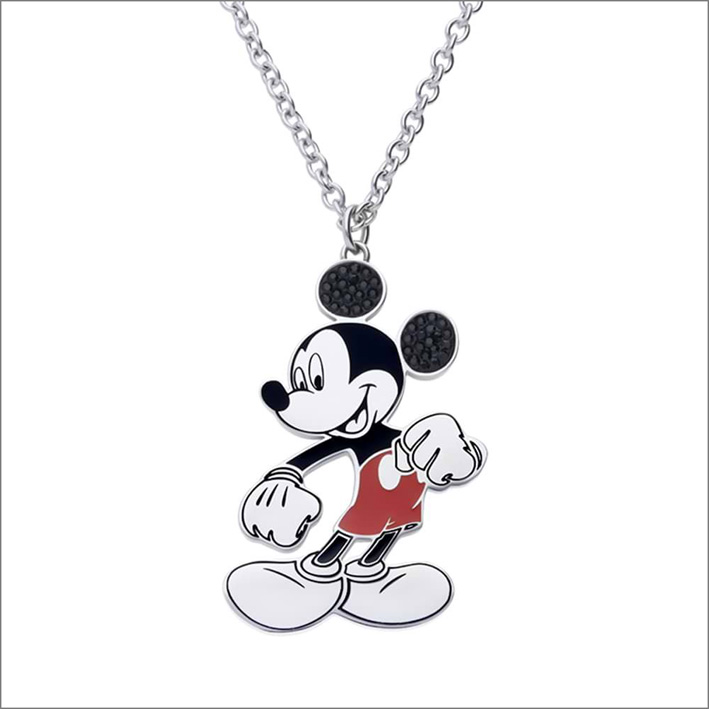 Collana in acciaio con Mickey Mouse (Topolino)