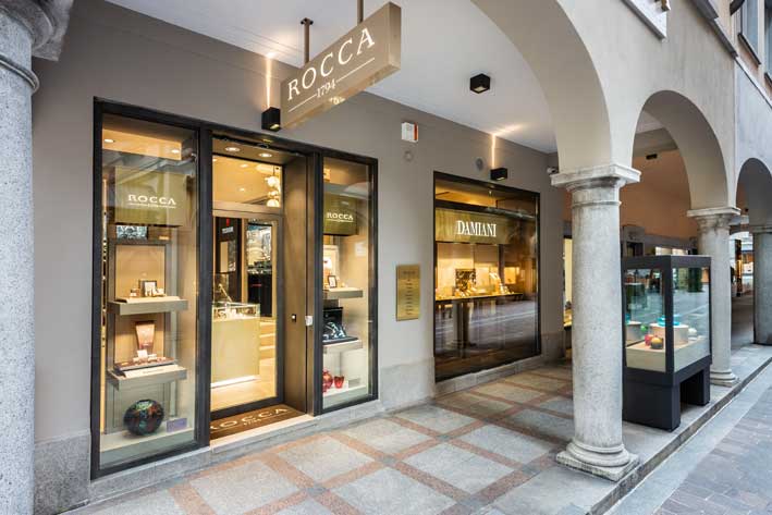Esterno della boutique Rocca a Lugano