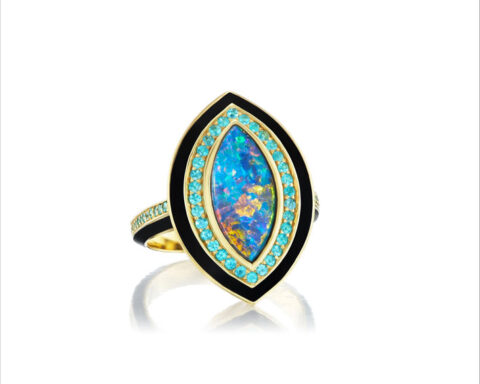 Opal and Paraiba Tourmaline Museum Series Marquise Ring