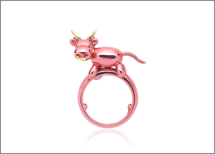 Anello bufalo di Lauren Khoo in oro rosa 18 carati