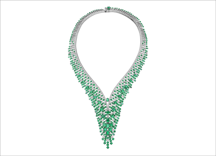 collana Alaxoa in perle di smeraldo e diamanti MAXIME GOVET