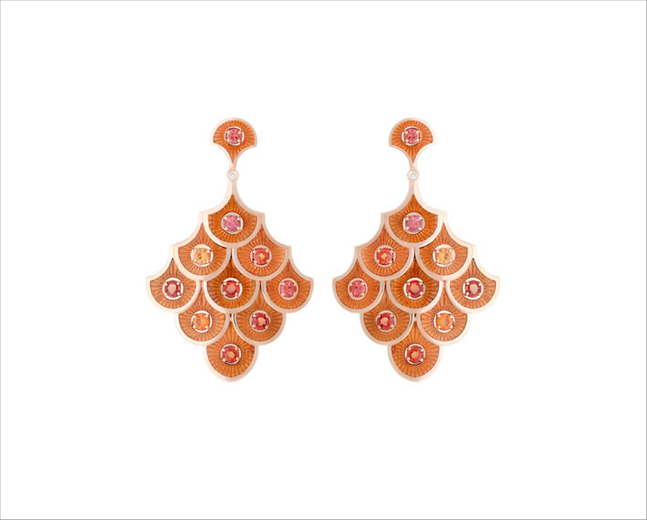 Mandarine garnets & orange sapphires earrings