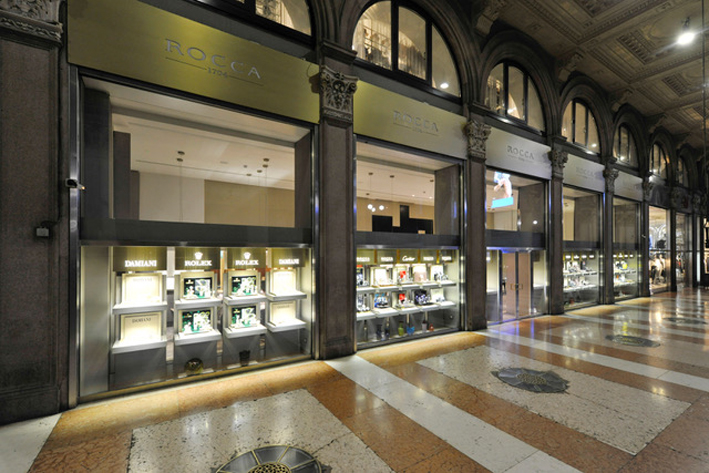 La boutique Rocca 1794 in Galleria Vittorio Emanuele, a MIlano