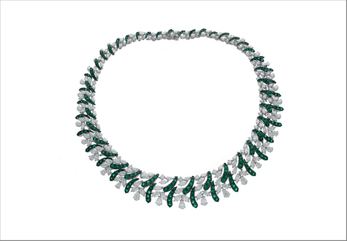 Collana di Al Anwaar con diamanti e smeraldi