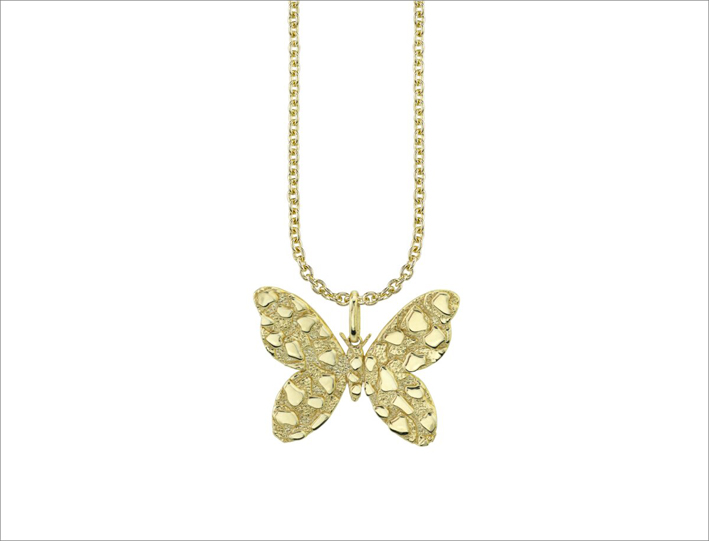 Collana  con ciondolo in oro 14 carati a forma di farfalla 