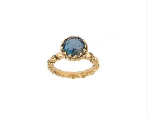 Anello con topazio Blu London